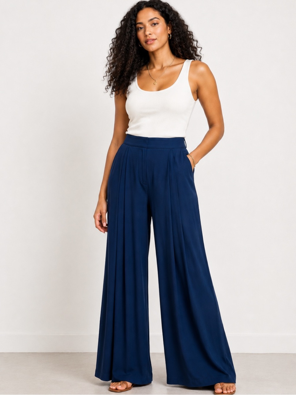 See By Chloe Wide leg Trouser Pleated front Pant in teal size 8